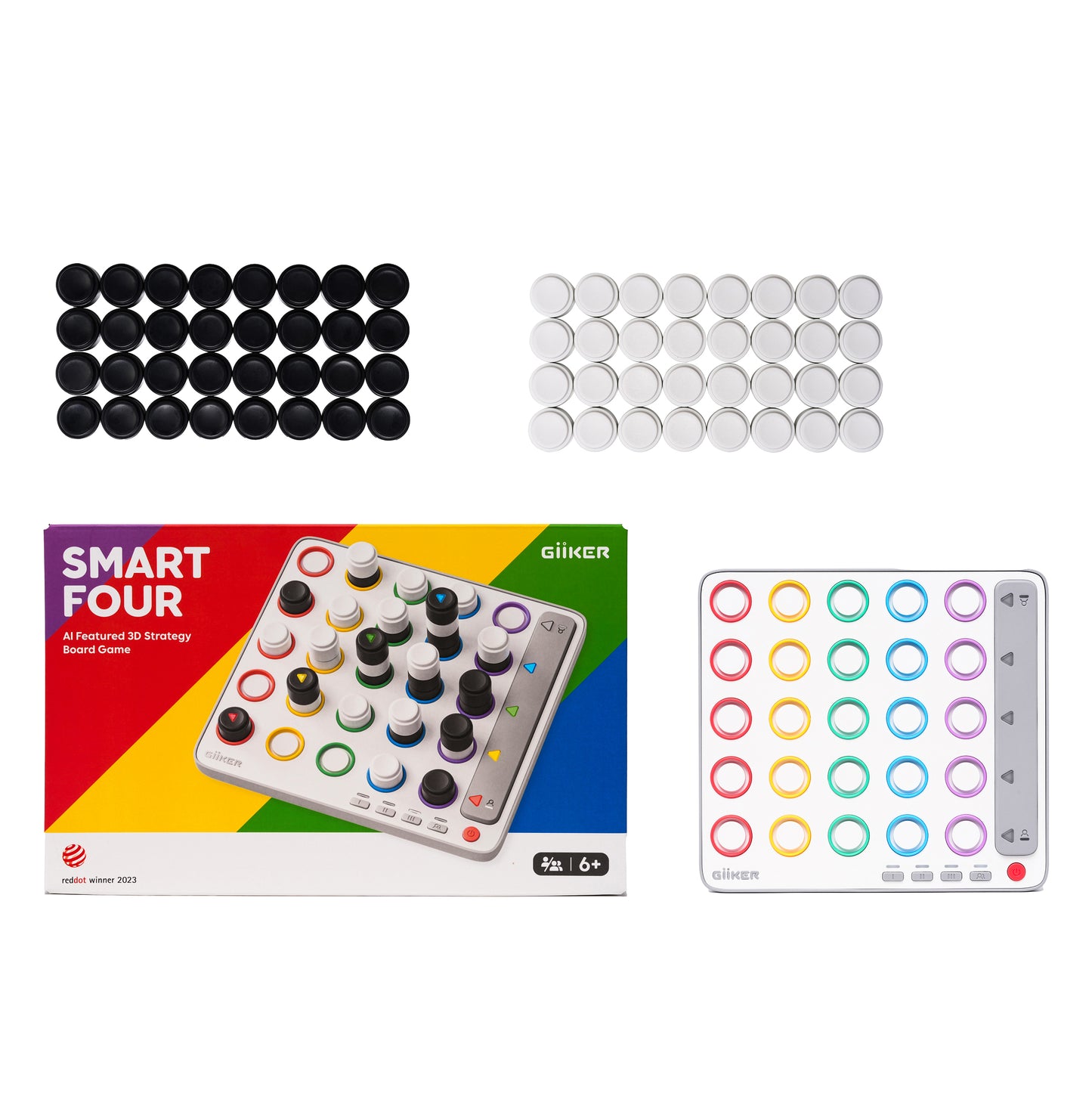 GiiKER Smart Connect 4 – Strategy Game for Kids 3+ | Build Logic, Planning & Focus with Screen-Free 3D Gameplay