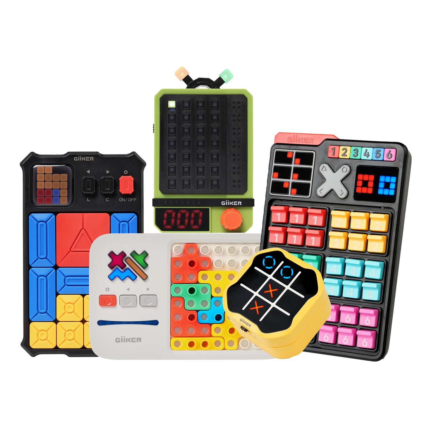 GiiKER Play Anywhere Bundle – 5 Smart Travel-Friendly Toys for Kids 3+ | Focus, Logic & Screen-Free Fun On-the-Go
