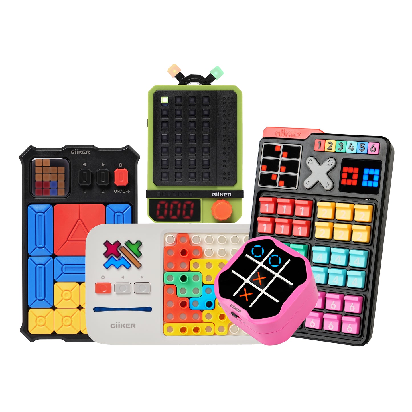 GiiKER Play Anywhere Bundle – 5 Smart Travel-Friendly Toys for Kids 3+ | Focus, Logic & Screen-Free Fun On-the-Go
