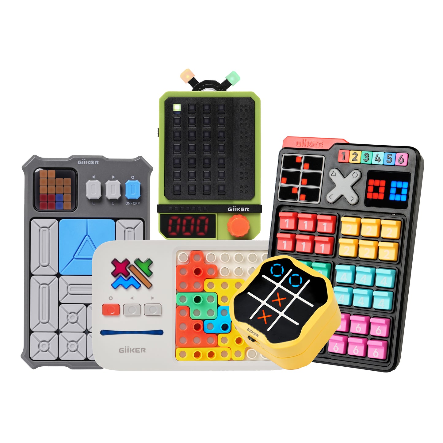 GiiKER Play Anywhere Bundle – 5 Smart Travel-Friendly Toys for Kids 3+ | Focus, Logic & Screen-Free Fun On-the-Go