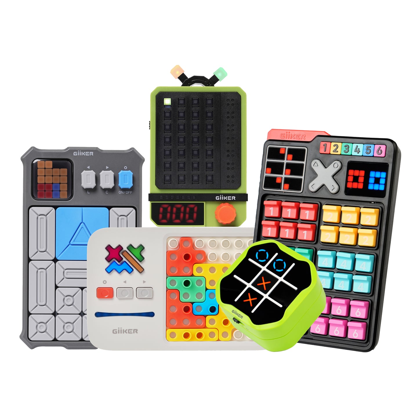 GiiKER Play Anywhere Bundle – 5 Smart Travel-Friendly Toys for Kids 3+ | Focus, Logic & Screen-Free Fun On-the-Go