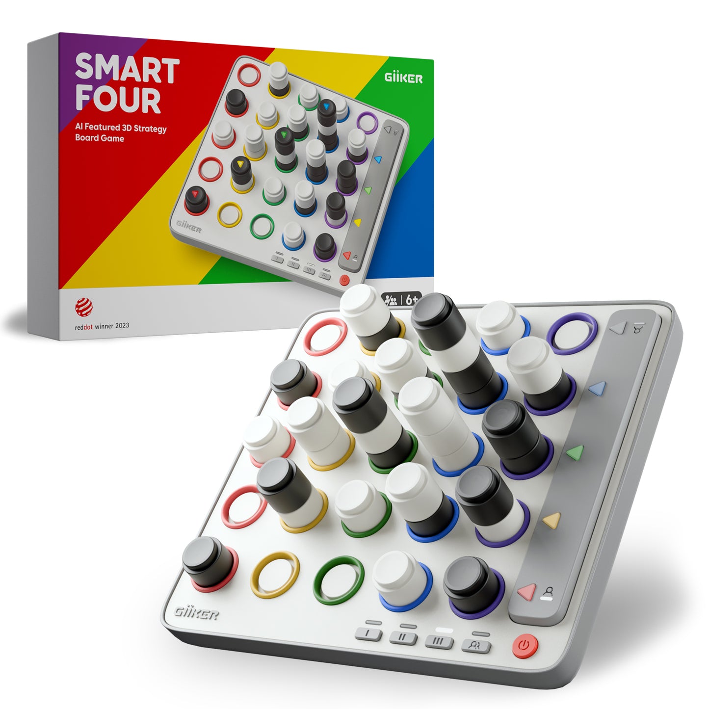 GiiKER Smart Connect 4 – Strategy Game for Kids 3+ | Build Logic, Planning & Focus with Screen-Free 3D Gameplay
