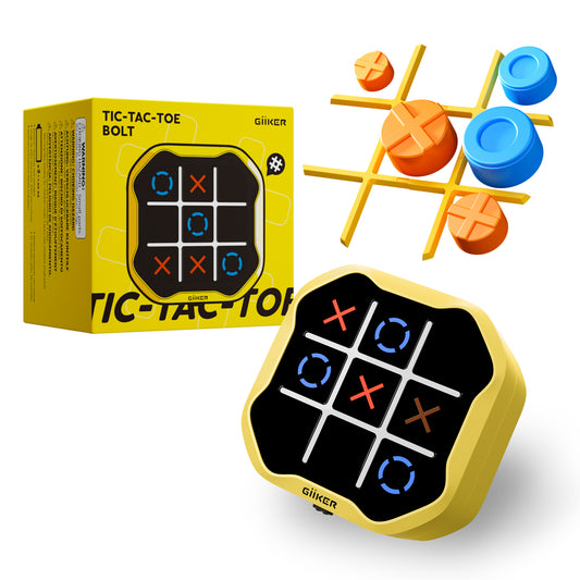GiiKER Tic Tac Toe Bolt – 3-in-1 Handheld Game for Kids 3+ | Boost Focus, Memory & Quick Thinking On-the-Go