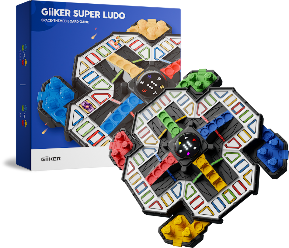 GiiKER Super Ludo – Space-Themed Multiplayer Game for Ages 6+ | Screen-Free Family Fun