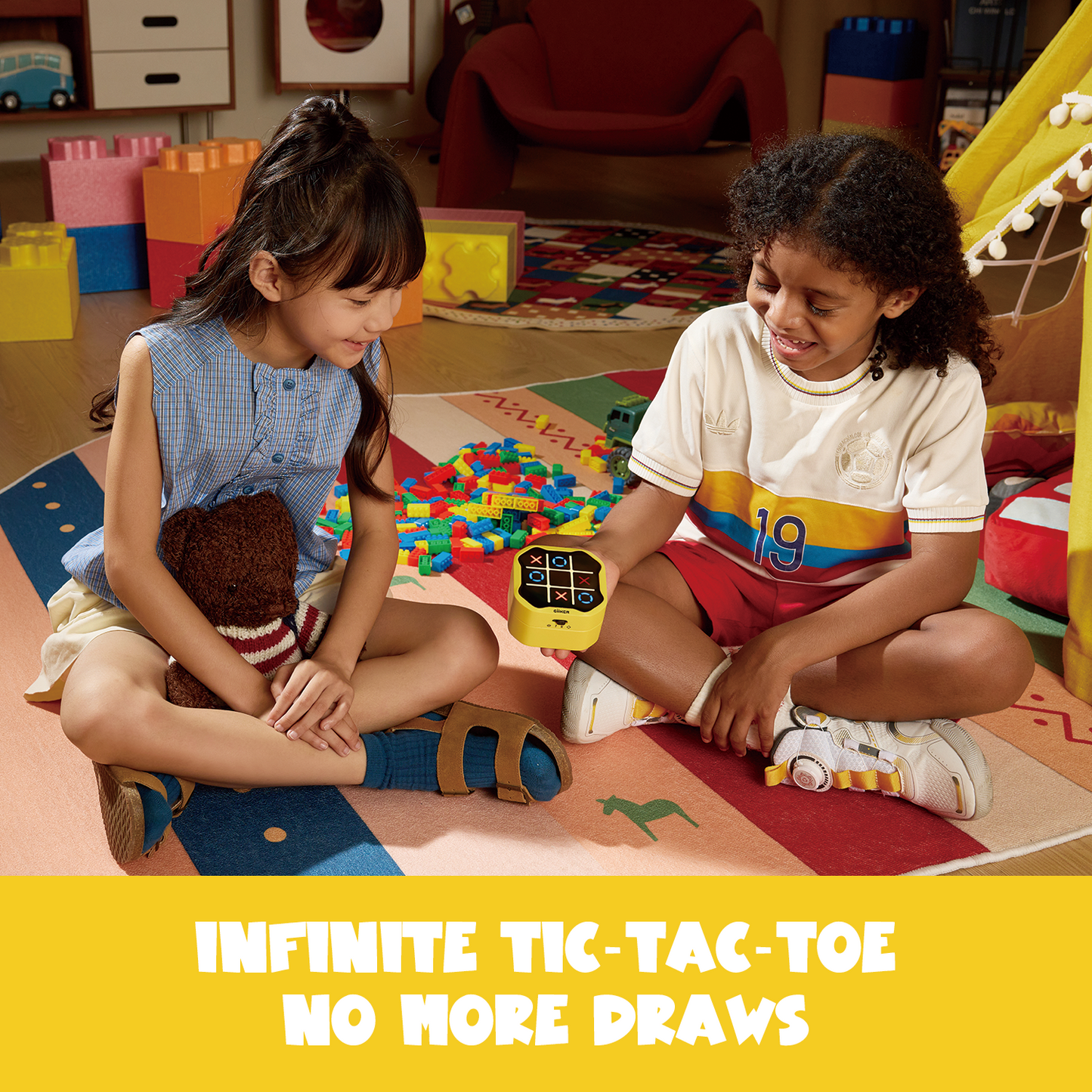 GiiKER Tic Tac Toe Bolt – 3-in-1 Handheld Game for Kids 3+ | Boost Focus, Memory & Quick Thinking On-the-Go