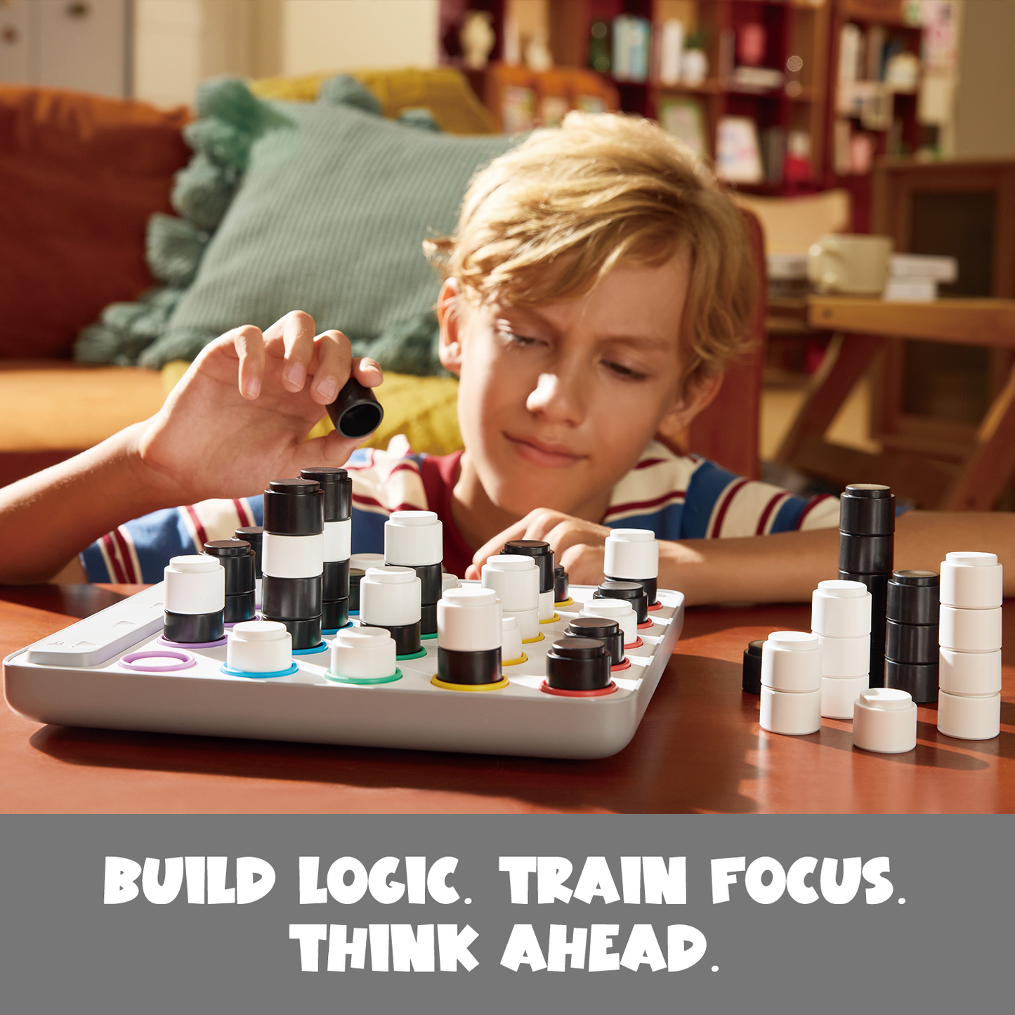 GiiKER Smart Connect 4 – Strategy Game for Kids 3+ | Build Logic, Planning & Focus with Screen-Free 3D Gameplay
