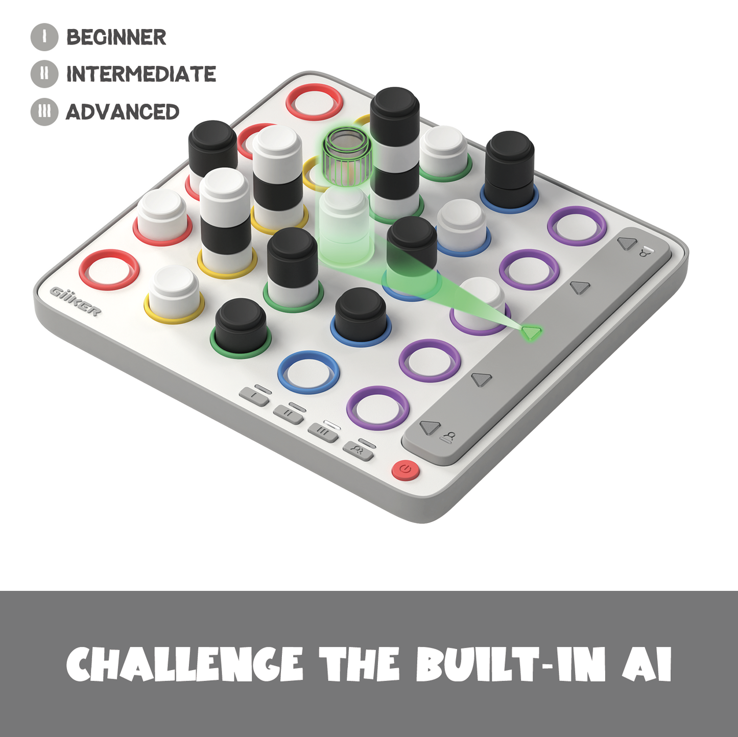 GiiKER Smart Connect 4 – Strategy Game for Kids 3+ | Build Logic, Planning & Focus with Screen-Free 3D Gameplay