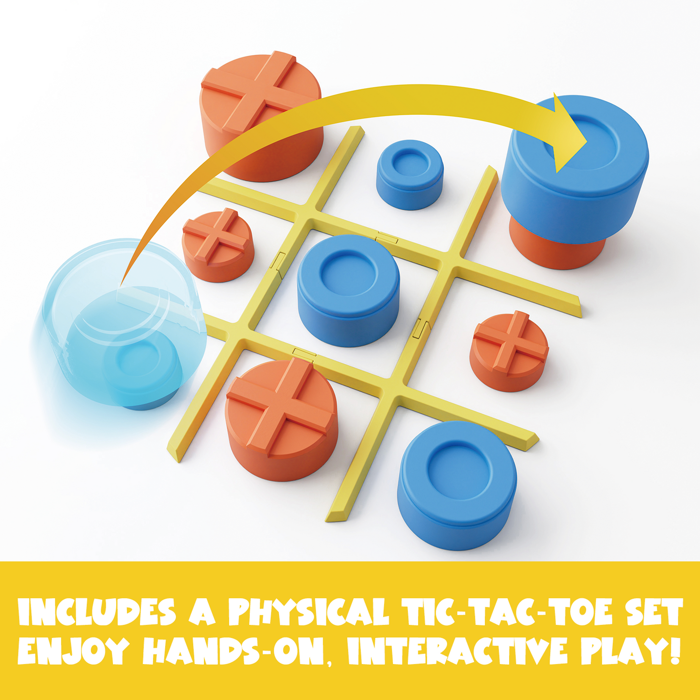 GiiKER Tic Tac Toe Bolt – 3-in-1 Handheld Game for Kids 3+ | Boost Focus, Memory & Quick Thinking On-the-Go