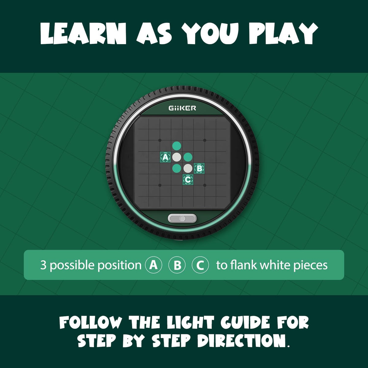 GiiKER Super Reversi – Smart Strategy Board Game for Kids 6+ | Adaptive AI, 500 Puzzles, Builds Logic, Planning & Critical Thinking Screen-Free